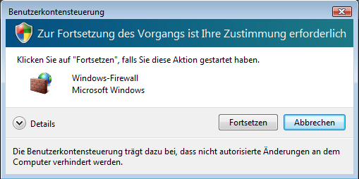 Zustimmung erforderlich - Windows Vista
