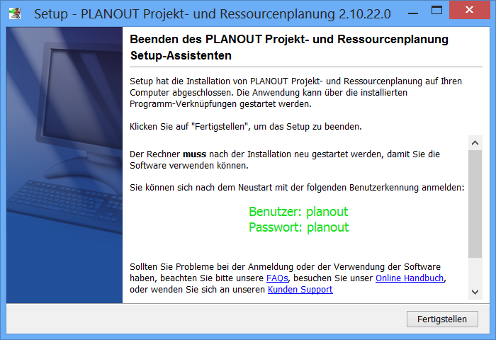 Installation Abschluß