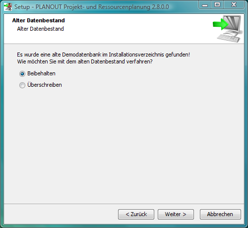 Eine Demodatenbank wurde gefunden