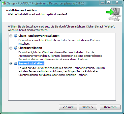 Komponenten auswählen - Serverkomponenten
