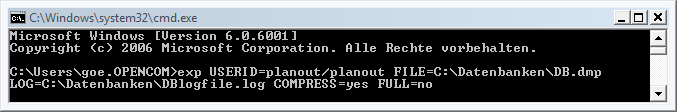 Export mit Parameterübergabe
