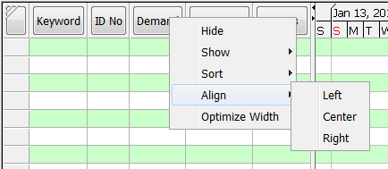 Align items in a column