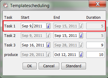 Scheduling dialog