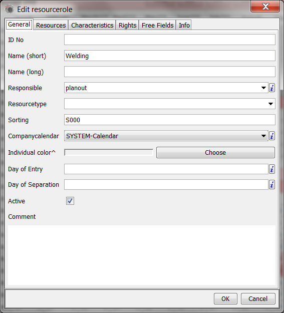 The resource role 'welding'