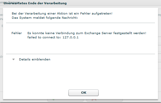 Falsche Serveradresse
