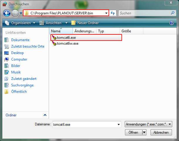 Die "tomcat6.exe"